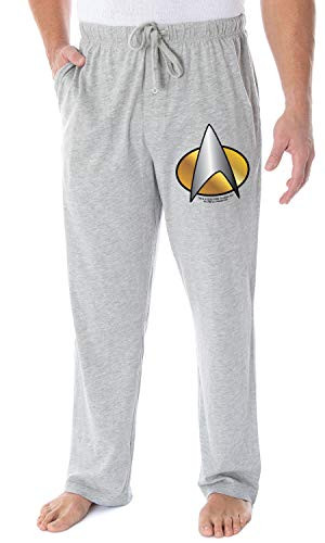 Star Trek The Next Generation Men's TNG Starfleet Insignia Lounge Pajama Pants -Large- Heather Grey