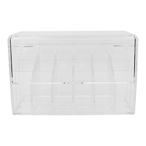 DERCLIVE 18 Grids Acrylic Lipstick Display Holder Lip Balm Cosmetics Storage Box Organizer Makeup Tool