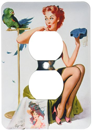 3dRose lsp_179563_6 Image of Famous No You Don't Elvgren Pinup Painting 2 Plug Outlet Cover