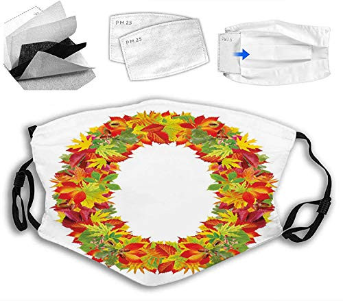 Fashion Comfortable Windproof maskAutumn Season Inspired Uppercase O in Tones with Summer and Spring LeavesPrinted Facial decorations for Unisex Fashion Comfortable Windproof maskAutumn Season Inspired Uppercase O in Tones with Summer and Spring LeavesPrinted Facial decorations for Unisex