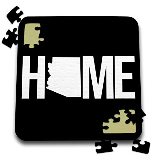 3dRose Stamp City - Typography - Home with Arizona State as The O. Black Background. - 10x10 Inch Puzzle -pzl-323882-2-