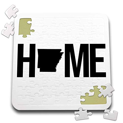 3dRose Stamp City - Typography - Home with Arkansas State as The O. White Background. - 10x10 Inch Puzzle -pzl-323893-2-