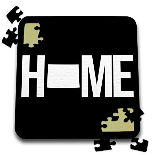 3dRose Stamp City - Typography - Home with Colorado State as The O. Black Background. - 10x10 Inch Puzzle -pzl-323912-2-