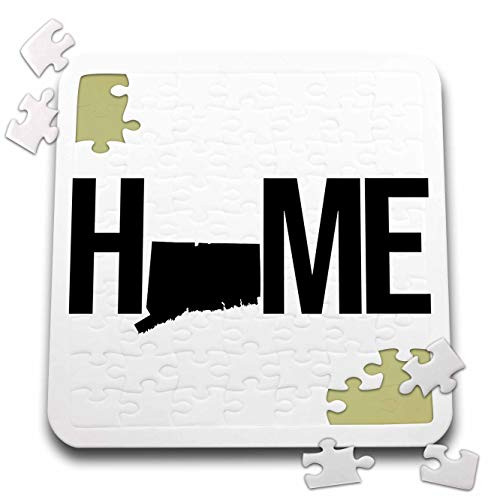 3dRose Stamp City - Typography - Home with Connecticut State as The O. White Background. - 10x10 Inch Puzzle -pzl-323923-2-