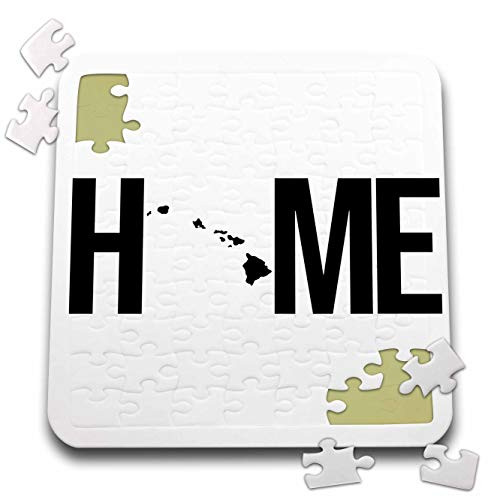 3dRose Stamp City - Typography - Home with Hawaii State as The O. White Background. - 10x10 Inch Puzzle -pzl-323963-2-