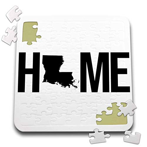 3dRose Stamp City - Typography - Home with Louisiana State as The O. White Background. - 10x10 Inch Puzzle -pzl-324033-2-