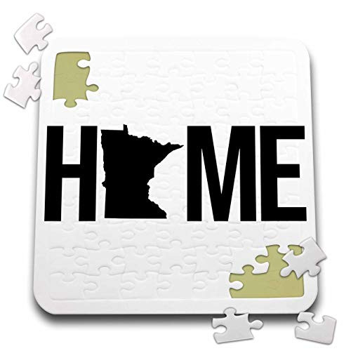 3dRose Stamp City - Typography - Home with Minnesota State as The O. White Background. - 10x10 Inch Puzzle -pzl-324083-2-