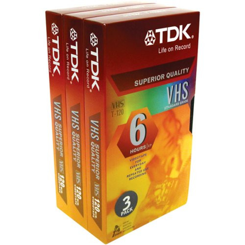 TDK 120 min VHS Video Cassette (3-Pack)