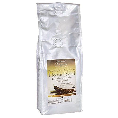 Swanson House Blend Decaf Fine Ground Organic Coffee - Medium 16 Ounce (1 lb) (454 g) Pkg