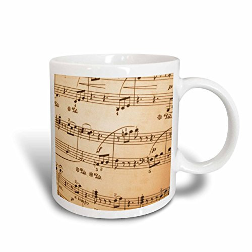 3dRose Sheet Music Mug, 11-Ounce