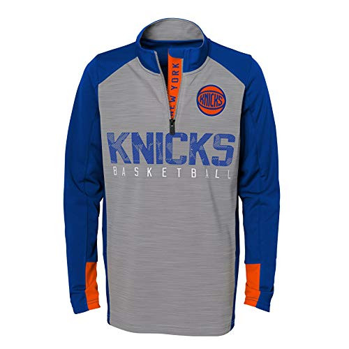 NBA by Outerstuff NBA Kids and Youth Boys New York Knicks "Shooter" 1-4 Zip Long Sleeve Top Grey Youth X-Large-18- NBA by Outerstuff NBA Kids and Youth Boys New York Knicks "Shooter" 1-4 Zip Long Sleeve Top Grey Youth X-Large-18-