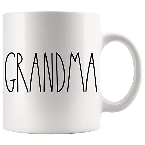 Grandma Mug  Grandma Rae Dunn Style Coffee Cup  Rae Dunn Inspired  Mother's Day-Father's Day  Family Coffee Mug For Birthday Present For The Best Grandma Ever Coffee Cup 15oz