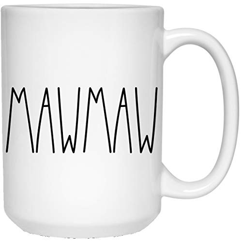 Mawmaw Mug  Mawmaw Rae Dunn Style Coffee Cup  Rae Dunn Inspired  Mother's Day-Father's Day  Family Coffee Mug For Birthday Present For The Best Mawmaw Ever Coffee Cup 15oz