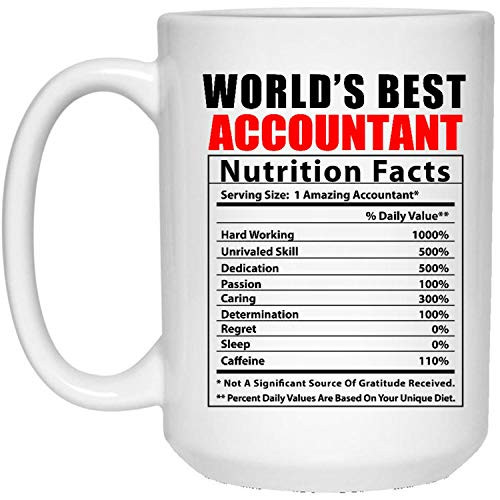 World's Best Accountant Nutritional Facts White Coffee Mug 15 Oz