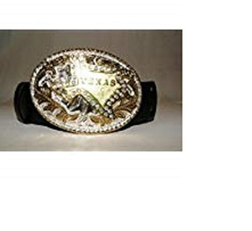 K's Novelties Texas Lone Star Gold and Diamond Belt Buckle