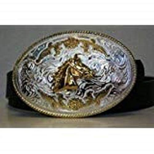 K's Novelties Bronco Horse Stallion Silver and Gold Belt Buckle