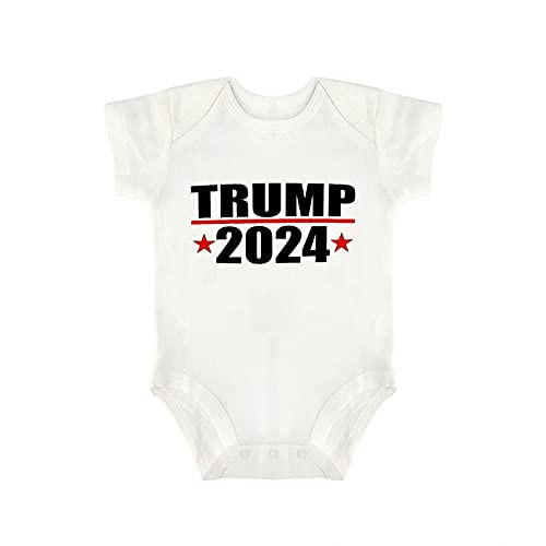 B and MAVIS Toddler Girls' Trump 2024 Cotton Baby Onesies Short-Sleeve Romper Bodysuits Gifts