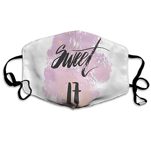 Fashion Windproof Mask Facial Decorations UnisexAbstract And Grunge Style Backdrop With Sweet Seventeen Themed Image