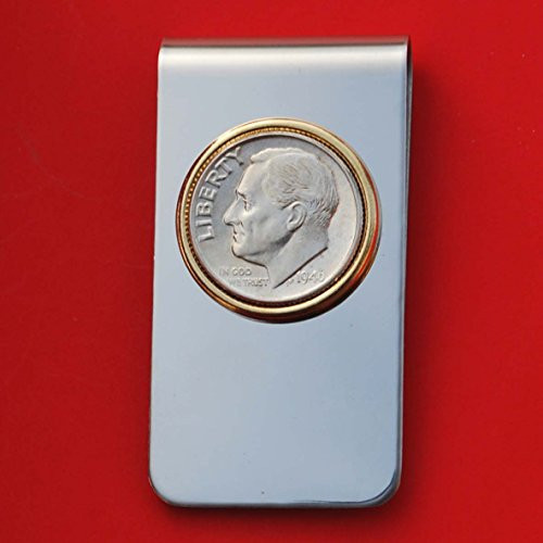 US 1946 Roosevelt Dime Two Toned Money Clip New