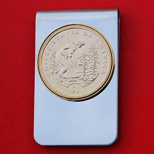 US 2009 Sacagawea Dollar BU Uncirculated Coin Stainless Steel Gold Silver Two Tone Money Clip NEW - Three Sisters Planting Method US 2009 Sacagawea Dollar BU Uncirculated Coin Stainless Steel Gold Silver Two Tone Money Clip NEW - Three Sisters Planting Method