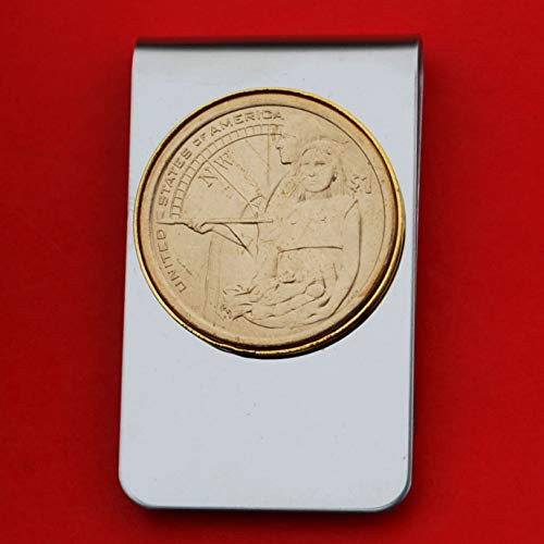 US 2014 Sacagawea Dollar BU Uncirculated Coin Stainless Steel Gold Silver Two Tone Money Clip NEW - Native Hospitality US 2014 Sacagawea Dollar BU Uncirculated Coin Stainless Steel Gold Silver Two Tone Money Clip NEW - Native Hospitality