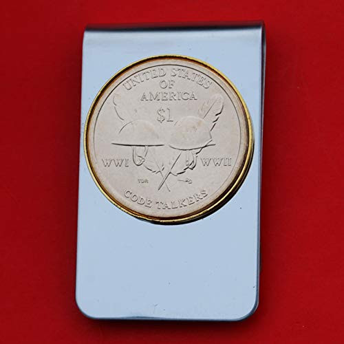 US 2016 Sacagawea Dollar BU Uncirculated Coin Stainless Steel Gold Silver Two Tone Money Clip NEW - Two Helmets US 2016 Sacagawea Dollar BU Uncirculated Coin Stainless Steel Gold Silver Two Tone Money Clip NEW - Two Helmets