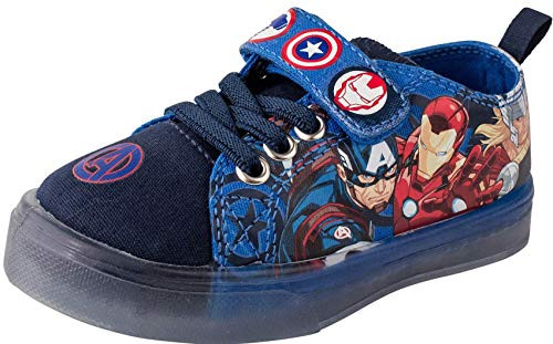 Favorite Characters Boy's Marvel Avengers Motion Lighted Canvas Sneaker Toddler Size 9 Blue