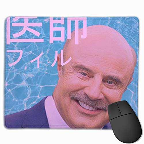Dr Phi-L Vaporwave Mouse Pad Non-Slip Gaming Mouse Pad with Stitched Edge Computer Pc Mousepad Neoprene Base for Office Home