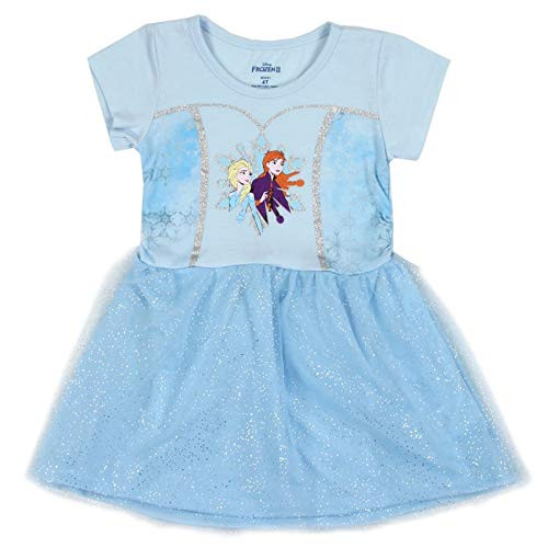 Disney Frozen 2 Baby Girls Snowflake Tutu Dress Elsa and Anna Blue Multi 6X Disney Frozen 2 Baby Girls Snowflake Tutu Dress Elsa and Anna Blue Multi 6X