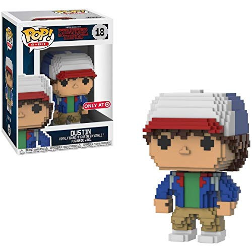 Funko Dustin -Target Exclusive-- Stranger Things x POP 8-bit Vinyl Figure  and  1 PET Plastic Graphical Protector Bundle -018 - 23426 - B-