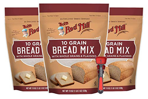 Bob's Red Mill 10 Grain Bread Mix 19 Ounce Bundle with Measuring Spoons by Westkitch -3 Pack-