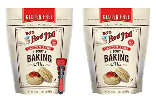 Bob's Red Mill Gluten Free Biscuit  and  Baking Mix 24 Ounce Bundle with Swivel Measuring Spoons by Westkitch -2 Pack-