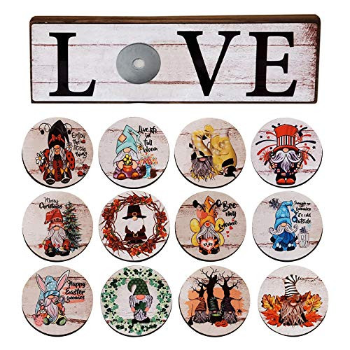 Gnome Door Hanger Seasonal Welcome Sign with 12Pcs Interchangeable Holiday Pieces for Front Door Porch Hanging Handmade for Housewarming GiftsChristmas Easter -G-2.5 inches- Gnome Door Hanger Seasonal Welcome Sign with 12Pcs Interchangeable Holiday Pieces for Front Door Porch Hanging Handmade for Housewarming GiftsChristmas Easter -G-2.5 inches-