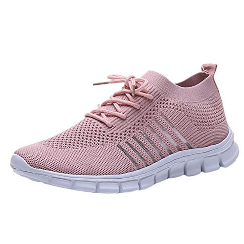 Womens Sneakers Walking Tennis Shoes Lightweight Athletic Casual Gym Slip on Sneakers Jogging Running Shoes Ulanda Pink