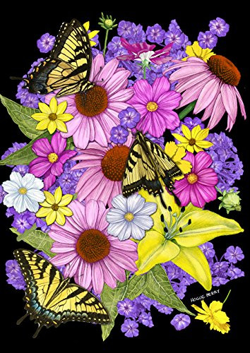 Toland Home Garden Butterfly Bonanza 28 x 40 Inch Decorative Spring Flower Swallowtail Bloom House Flag