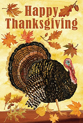 Toland Home Garden Turkey Day 28 x 40 Inch Decorative Fall Happy Thanksgiving House Flag
