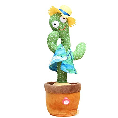 Cactus Plush Toys Electronic Dancing Cactus Singing and Dancing Cactus Plush Holiday Decoration for Kids Funny Early Childhood Education Toys -B-