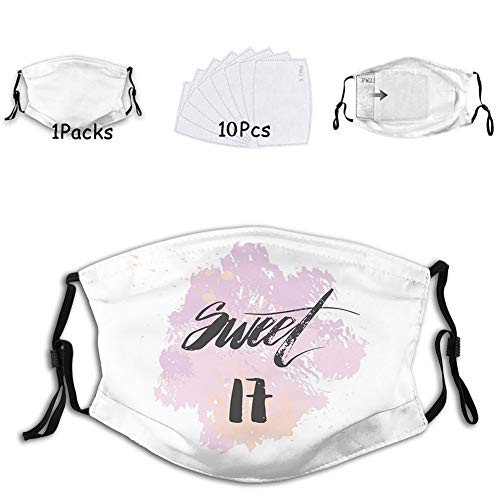 1 mask with 10 filters Activated carbon mask Facial decorations for adults Abstract and Grunge Style Backdrop with Sweet Seventeen