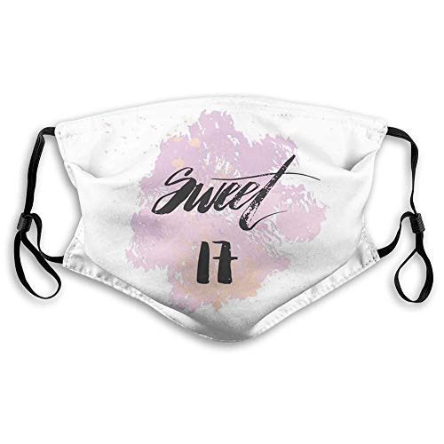 Comfortable Activated Carbon maskAbstract and Grunge Style Backdrop with Sweet Seventeen Themed ImagePrinted Facial decorations for adults Man Woman M