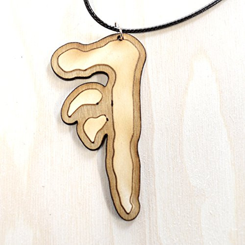 Mark of Cain laser etched and cut from birch with 18 inch Leather Necklace