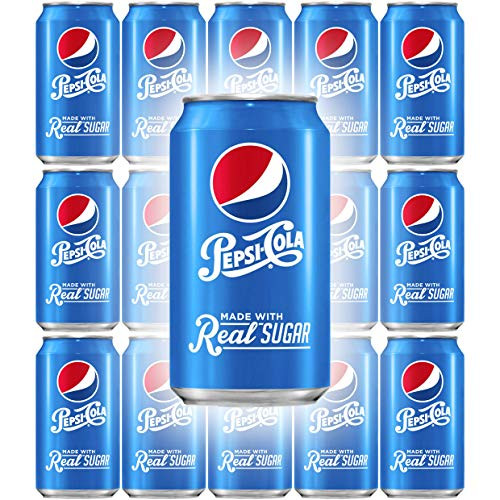 Pepsi Soda With Real Sugar 12 Fl Oz Can -Pack of 15 Total of 180 Oz-