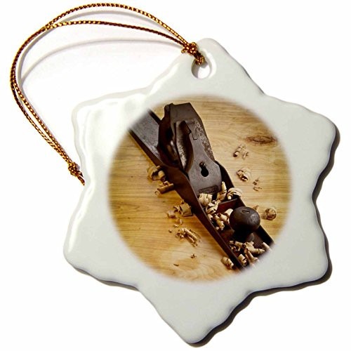 3dRose orn_93946_1 Oregon, Keizer, Antique Wood Planer, Carpentry US38 RBR0150 Rick A Brown Snowflake Ornament, Porcelain, 3-Inch