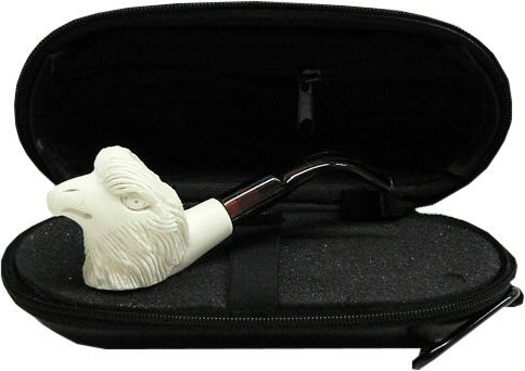 Miniature Meerschaum Pipe - EAGLE w-Zippered Hard Cover Case