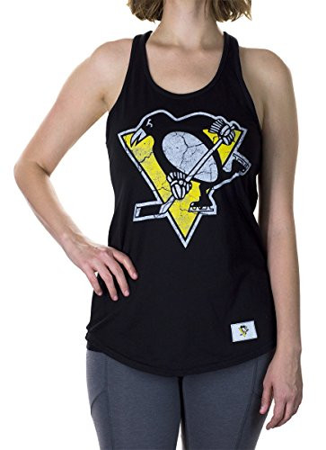 Calhoun NHL Ladies' Distressed Flowy Racerback Cover Up -Pittsburgh Penguins Large-