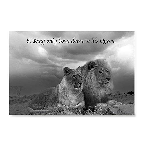 EzPosterPrints - Most Popular Lion Theme Quote Posters - Power Strength Brave Beast Motivational Quotes Poster Printing - Wall Art Print for Home Office - Queen - 24X16 inches