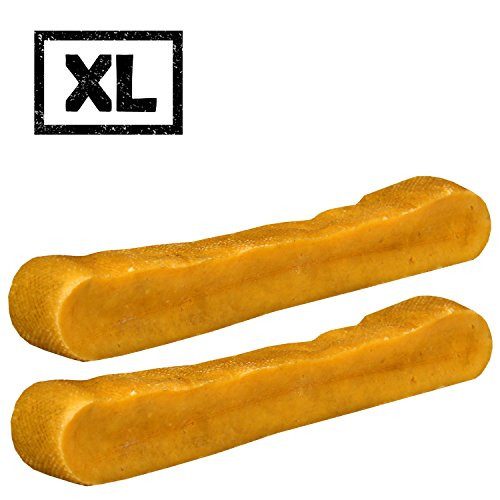 Downtown Pet Supply Himalayan Monster Yak Dog Chew -10-12 oz.- Stick Toy 100 percent Natural Long-Lasting XL Dog Yak  and  Cow Milk-Cheese Treat for Small Medium and Large Dogs -2PK-