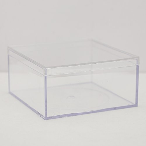 Clear Plastic Box - 4" Square X 2" Tall - 6 Boxes Per Pack