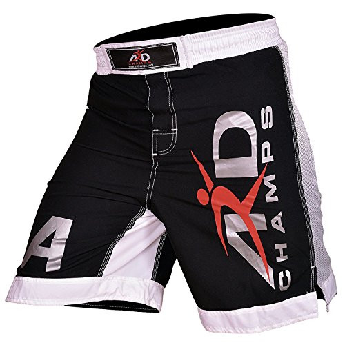 ARD New Extreme MMA Fight Shorts UFC Cage Fight Grappling Muay Thai Boxing Black (Large)