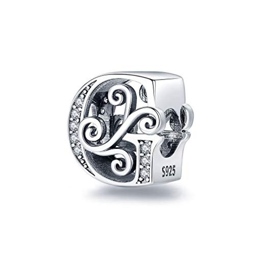 MIADEAL Alphabet Letter Charms Fits Pandora Sterling Silver -G-