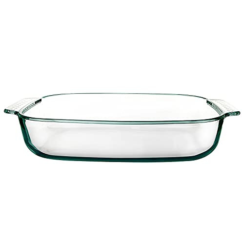 Clear Glass Baking Dish for Oven Oblong Casserole Dish Rectangular Baking Pan Glass Bakeware1 Piece -2.5 Quart-